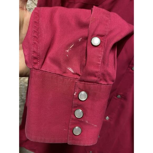 VTG Drysdales Pearl Snap Long Sleeve Shirt Men's Cowboy Ranch XL T Pink Heavy - Picture 3 of 10